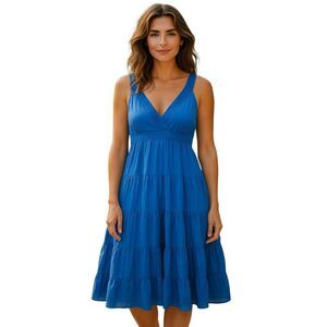 Kiko Dress Women's Size M Blue100 % Silk Long 90s Vintage Y2KBrand New #88